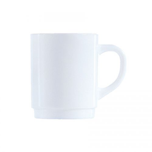 Plain White Opalware Mug Glass 28cl