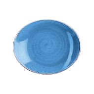 Cornflower Blue Oval Coupe Plate 19.2cm