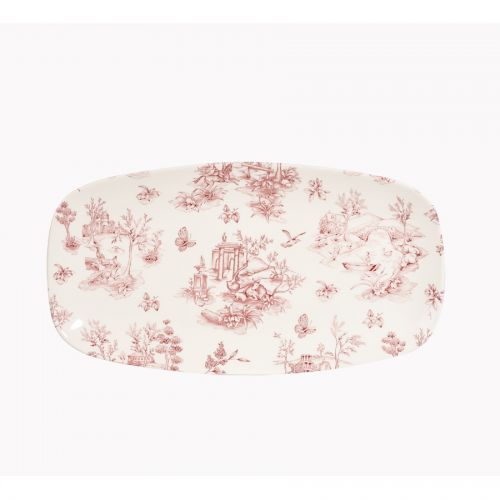 Toile Cranberry Toile Chefs' Oblong Plate No. 3