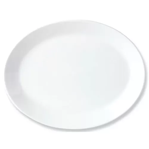 Steelite Simplicity Vitrified Porcelain White Oval Coupe Plate 30.5cm