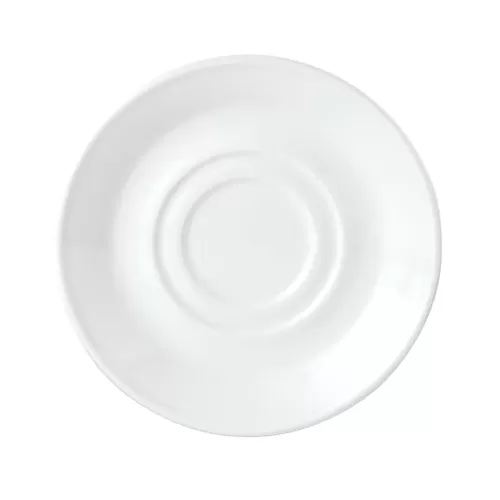 Steelite Simplicity Vitrified Porcelain White Round Double Well Saucer 16.5cm