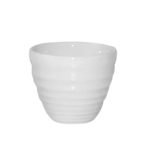 Churchill Bit On The Side Vitrified Porcelain Round White Ripple Dipper Pot 5.7cl