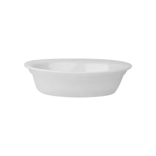 Superwhite Porcelain Lipped Oval Pie Dish 17.5cm