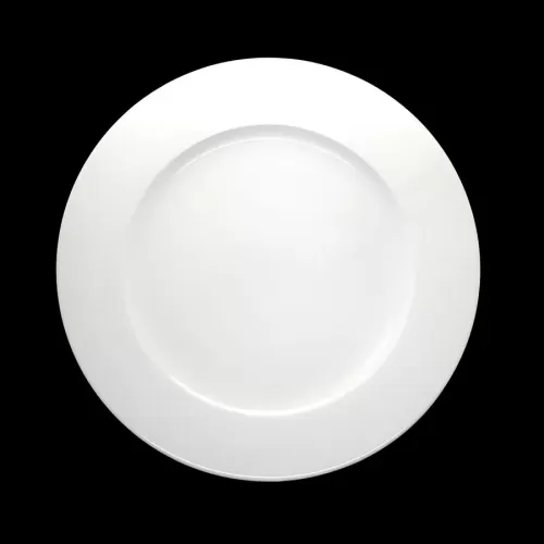 Crème Monet Vitrified Porcelain White Round Rim Plate 31cm