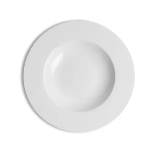 Crème Monet Vitrified Porcelain White Round Rim Soup Bowl 23cm