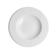 Crème Monet Vitrified Porcelain White Round Rim Bowl 26cm