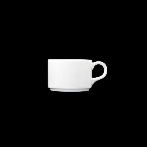 Crème Monet Vitrified Porcelain White Stacking Cup 20cl 7oz