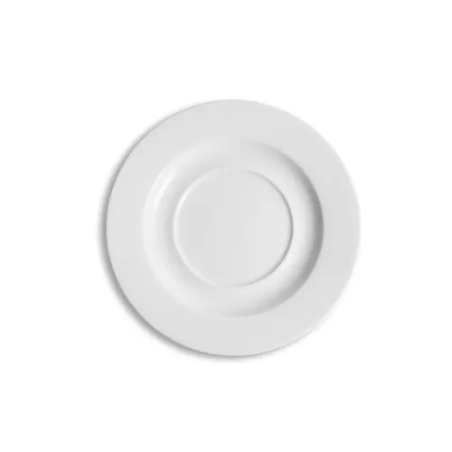 Crème Monet Vitrified Porcelain White Round Soup Bowl Saucer 17cm