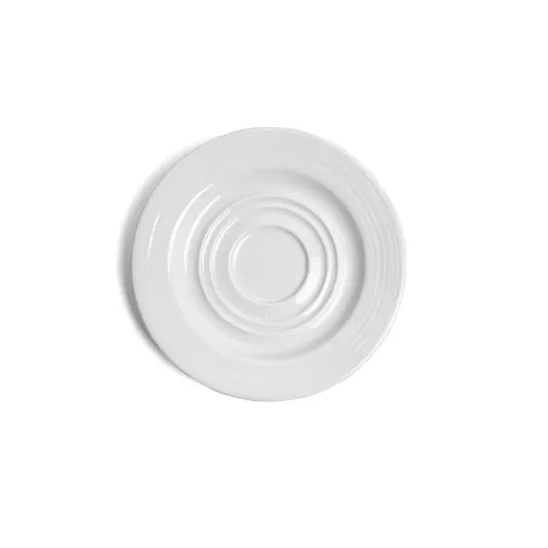 Crème Rousseau Vitrified Porcelain White Round Saucer 15cm