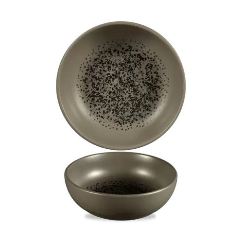 Churchill Art De Cuisine Porcelain Caldera Flint Grey Round Menu Shades Bowl 13.4cm 34cl