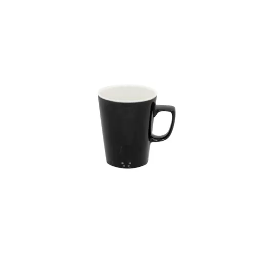 Superwhite Café Porcelain Gloss Black Latte Mug 28.5cl 10oz