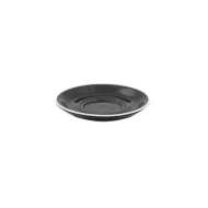 Superwhite Café Porcelain Gloss Black Round Saucer 15.5cm