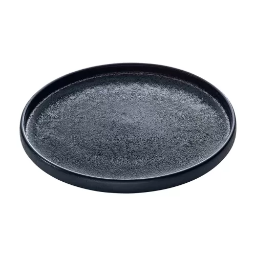 Playground Nara Stoneware Black Flat Round Plate 27cm