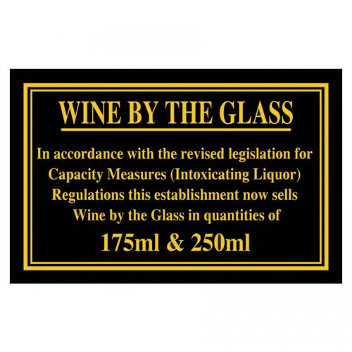 Sign - Wine By The Glass 175ml & 250ml