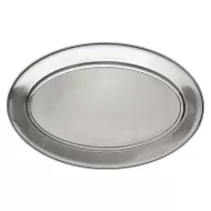 Meat Flat Stainless Steel Oval 14 x 20cm