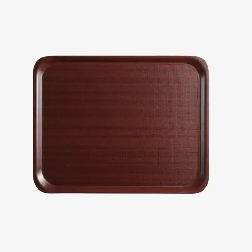 Cambro Mykonos Laminated Mahogany Anti-Slip Rectangular Tray 38x27cm