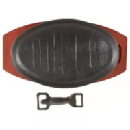 Sizzle Platter Black Cast Iron Oval 28 x 21cm