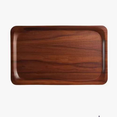 Cambro Mykonos Laminated Walnut Anti-Slip Rectangular Tray 38x27cm