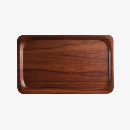 Cambro Mykonos Laminated Walnut Rectangular Non-Slip Tray 46x36cm