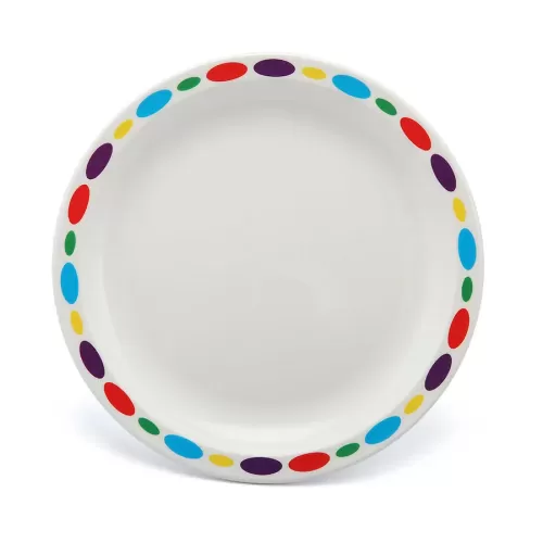 Harfield Duo Polycarbonate White Round Narrow Pebbles Rim Plate 17cm