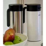 Elia White Stainless Steel Cyclindrical Vacuum Jug 1Litre