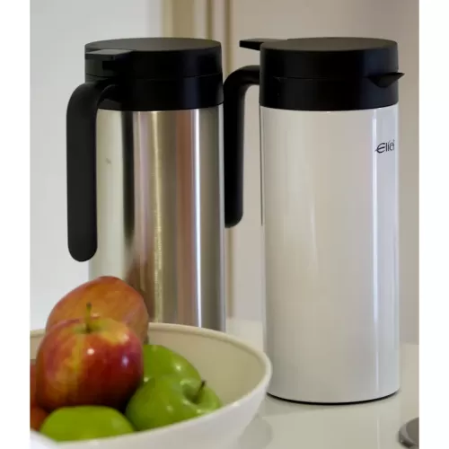 Elia White Stainless Steel Cylindrical Vacuum Jug 1.5Litre