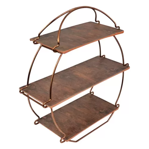 Dalebrook Rustic Wood & Copper Tea Stand Set 362x132x385mm