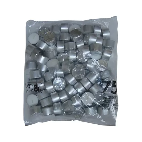 Bolsius Unscented 8 Hour Burn Tealights Bag of 75