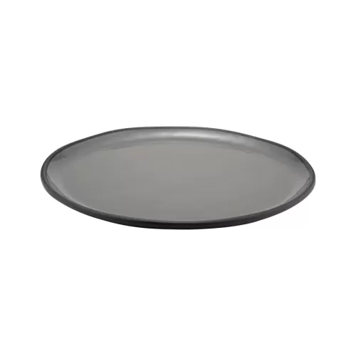 Dalebrook Marl Round Melamine Charcoal Grey Shallow Dish 385x26mm
