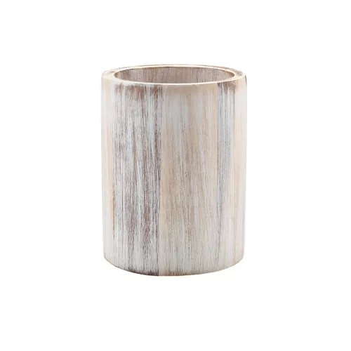 GenWare White Wash Acacia Wood Cutlery Cylinder