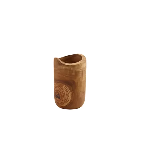 Genware Natural Olive Wood Rustic Cutlery Holder 8x13cm