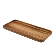Genware Acacia Wood Rectangular Serving Tray 30x13cm