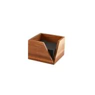 GenWare Acacia Wood Square Serviette Holder 14x10cm
