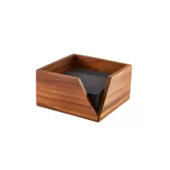 GenWare Acacia Wood Square Serviette Holder 18.6x10cm