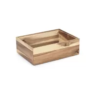 Pujadas Wooden Brown Basket 30 x 22 x 10cm