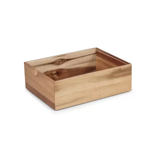 Pujadas Wooden Brown Basket 45 x 30 x 10cm