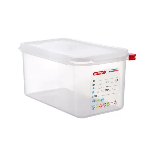 Araven Polypropylene Airtight Container Gastronorm 1/3 6ltr With ColourClips and Label