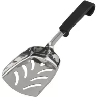 Genware Buffet Pro Slotted Scoop Server Stainless Steel Black Plastic Handle