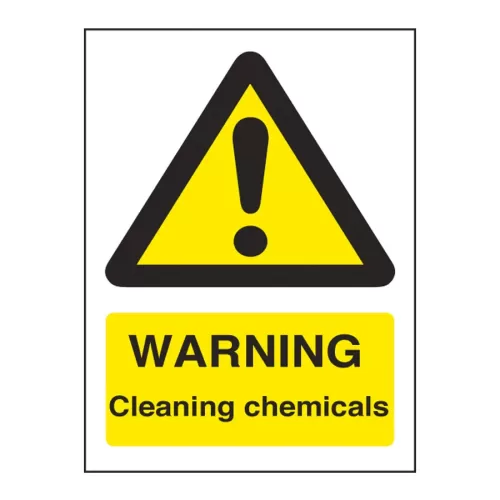 Mileta Warning Sign Self Adhesive Vinyl - Cleaning Chemicals 15 x 20cm