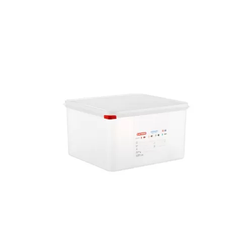 Araven Polypropylene Airtight Container Gastronorm 2/3 19ltr With ColourClips And Label
