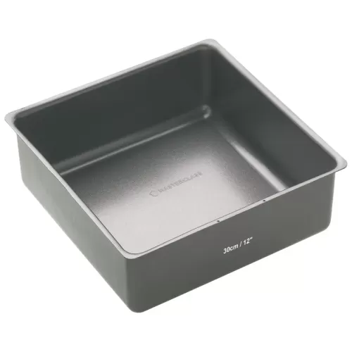 MasterClass Non-Stick Carbon Steel Square Loose Base Deep Cake Pan 30cm
