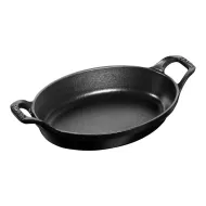 Staub Oval Cast Iron Oven Dish Black 21cm