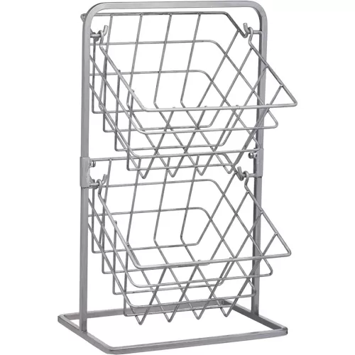 KitchenCraft Industrial Kitchen 2 Tier Distressed Wire Storage Baskets 25x22x41.5cm
