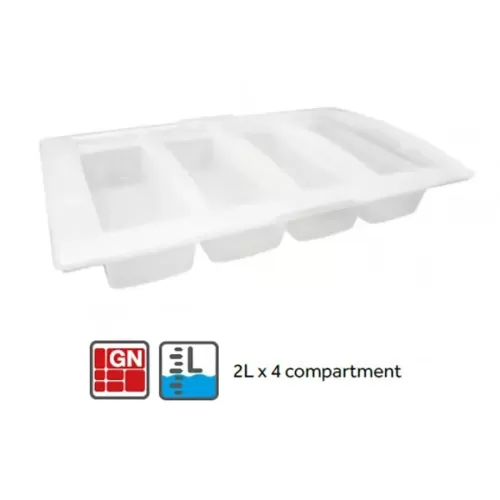 Araven 4 Compartment Gastronorm 1/1 Plastic Lidded Food Box