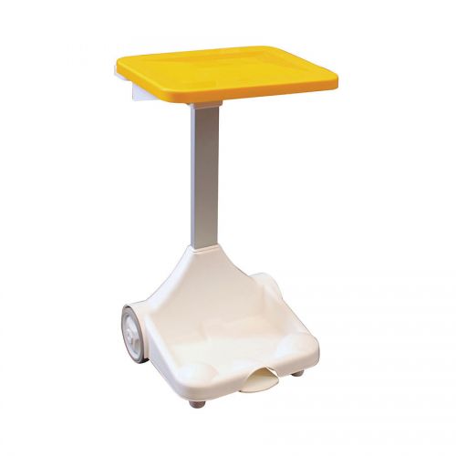 Plastic Sack Holder With Wheels Yellow Lid