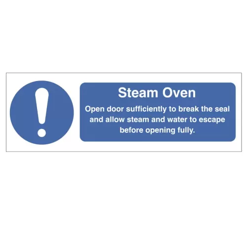 Mileta Steam Oven Safety Sign