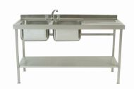 Sink Unit, Double Bowl, Single Drainer 1800 long - Parry